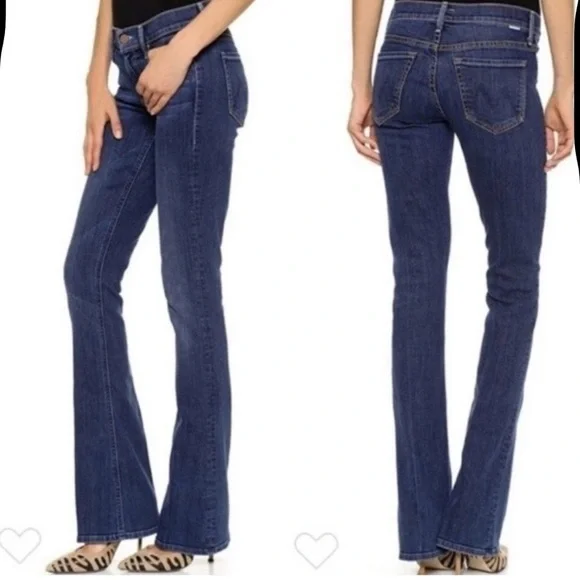 Mother The Runaway Low Rise Jeans Flowers From The Storm Blue Denim Women’s 27 - Picture 1 of 10